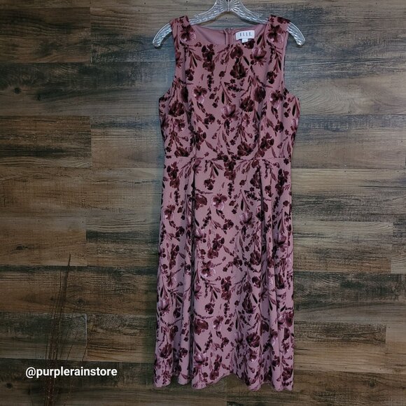 ELLE Floral Fit & Flare Dress M Coquette Ethereal Fairycore Gardencore Country - Picture 1 of 9